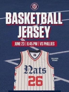 Washington Nationals Basketball Jersey 6/23 SGA